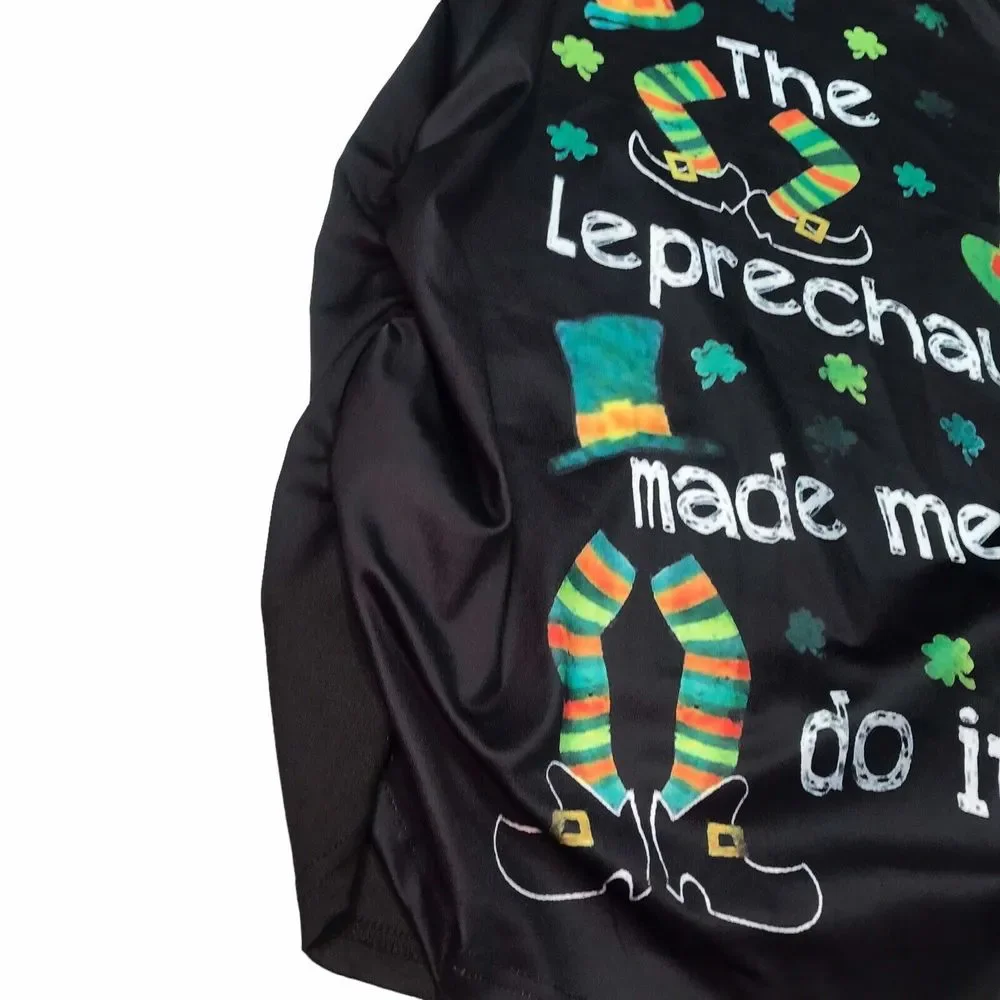 Womens Top‎ XXL Leprechaun St Patricks Holiday Party cold shoulder long sleeve - Picture 9 of 10